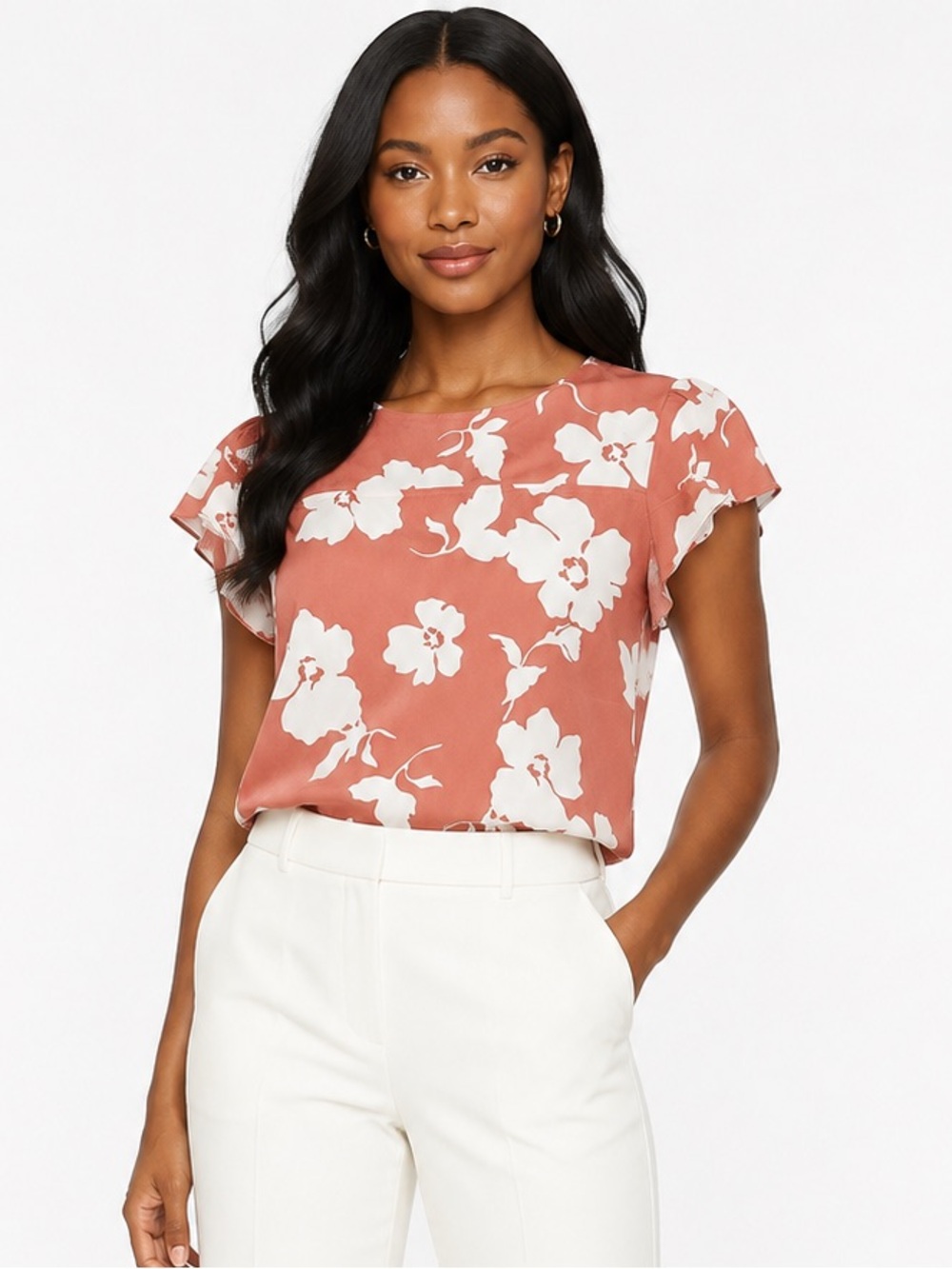 Loft Floral Blouse Top Size S Office Classic Momcore Shell